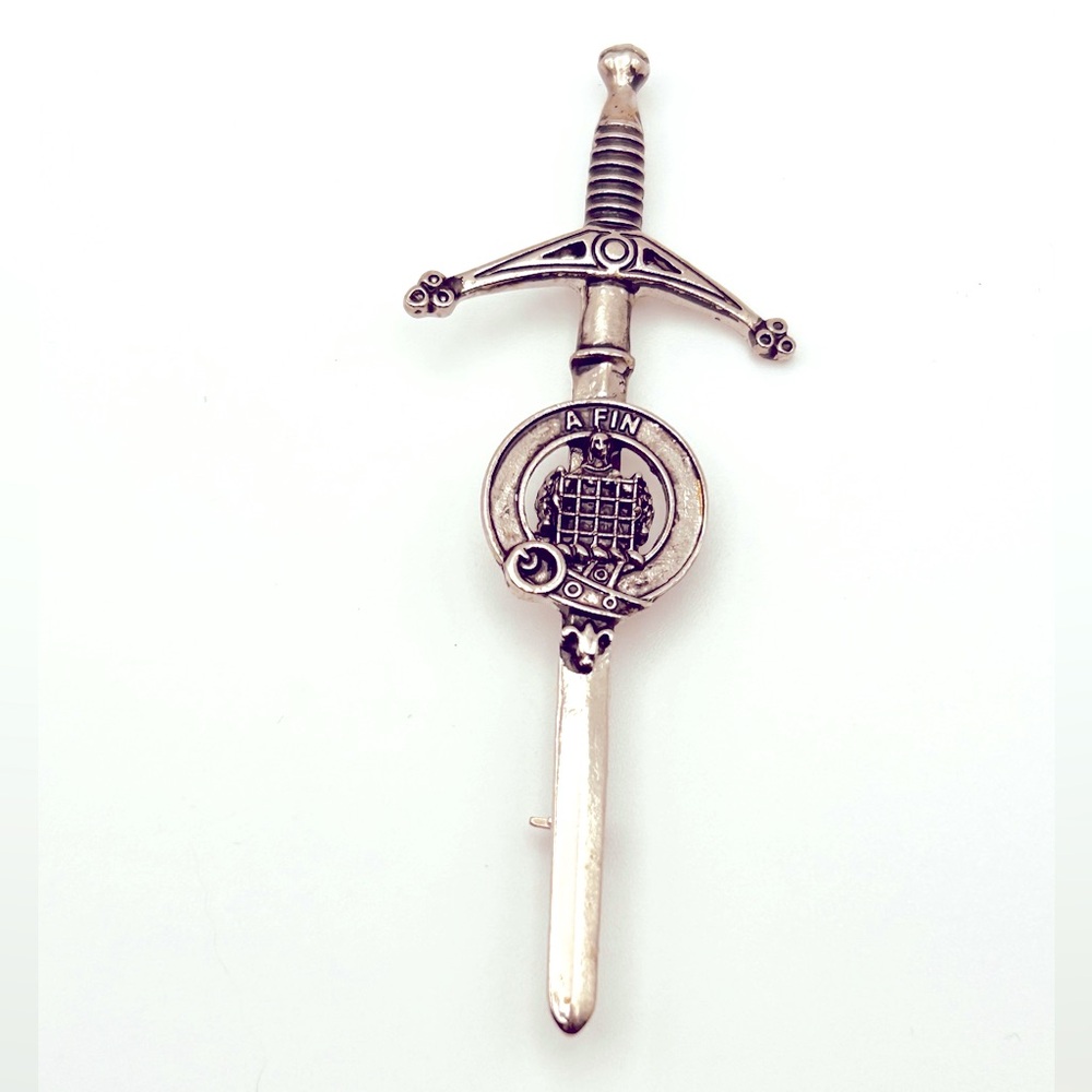 Vintage Scottish Clan Family crest Kilt Scarf Pin Celtic